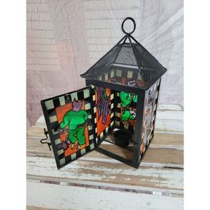 Frankenstein Halloween glass tea light candle holder lantern home decor fall
